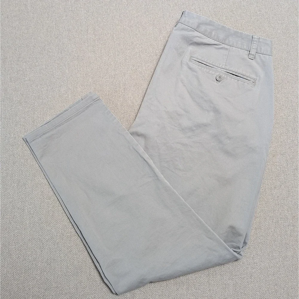 BONOBOS Pants Men's Gray 36x32 Slim Taper Chinos Cotton Blend Office Preppy
